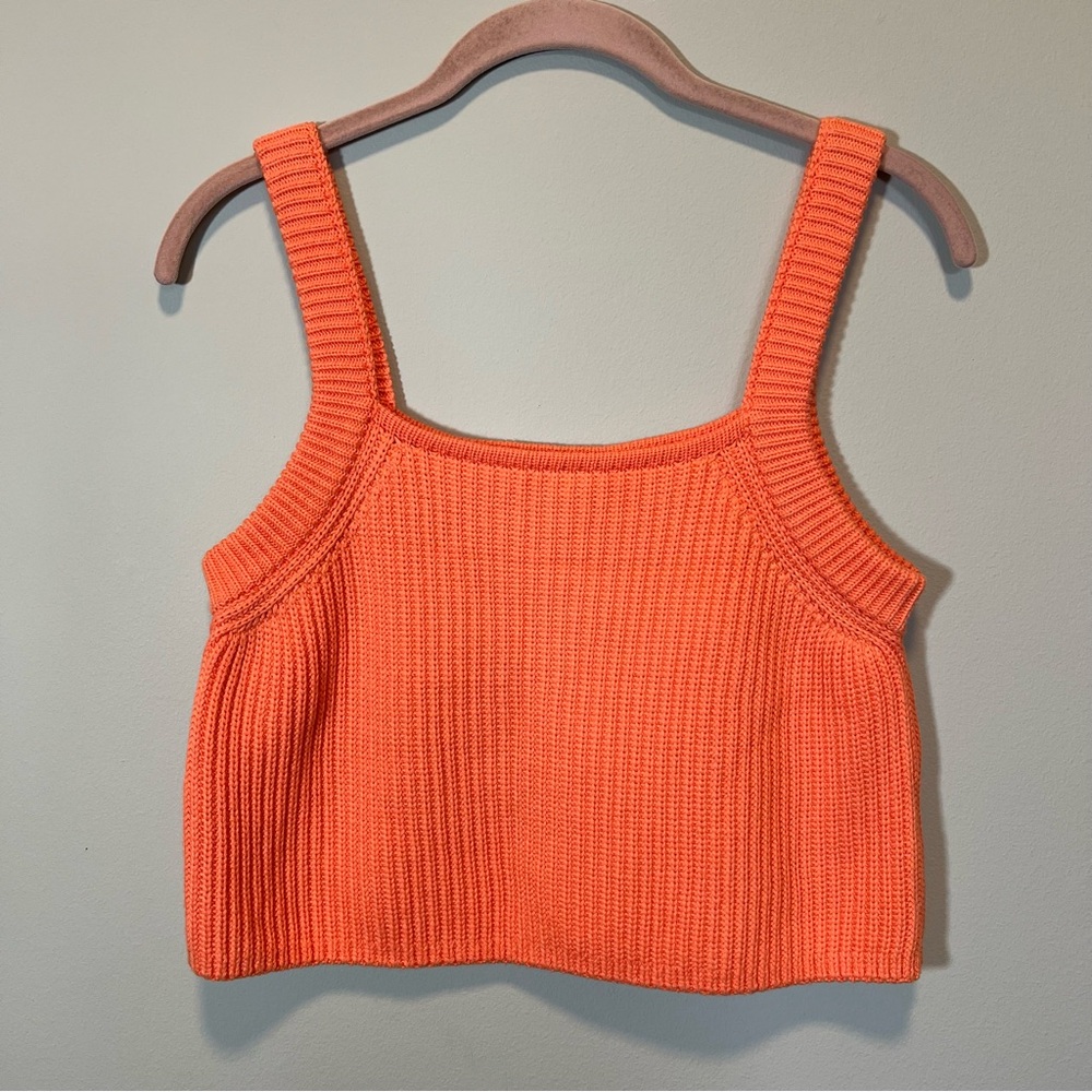 Beaumont Organic Cotton Orange Sweater Tank Top Large NWT Portugal